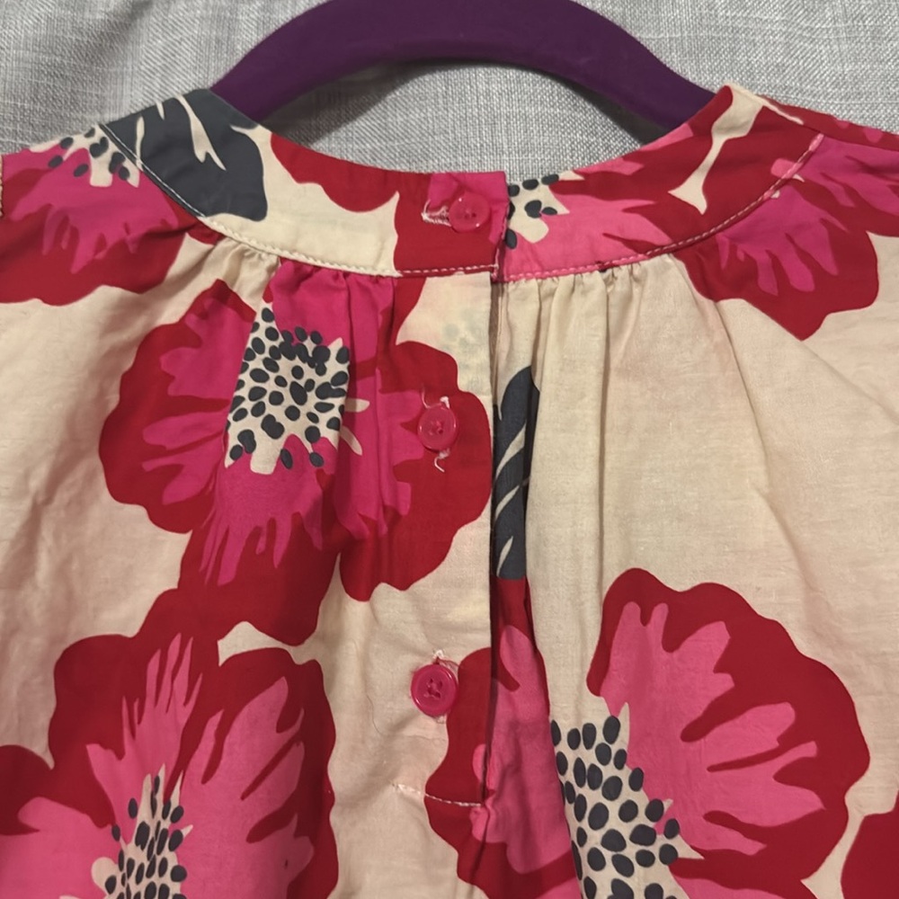 EUC Oshkosh B’Gosh Dress-6-Long Sleeve-Cotton-3 Button Back Closure-Pink/Beige - Picture 6 of 10